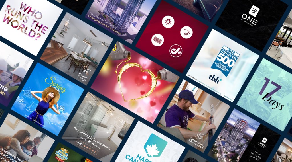 collection of social media ads