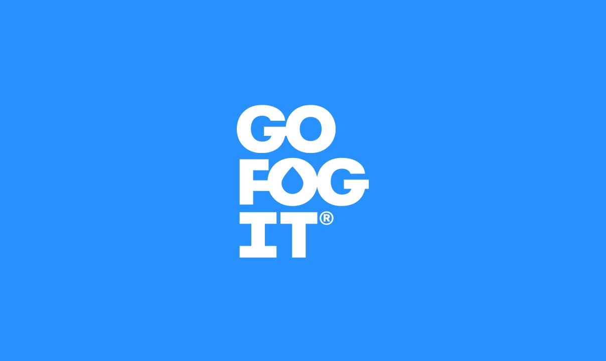 The "Go Fog IT" logo in the centre of a blue background